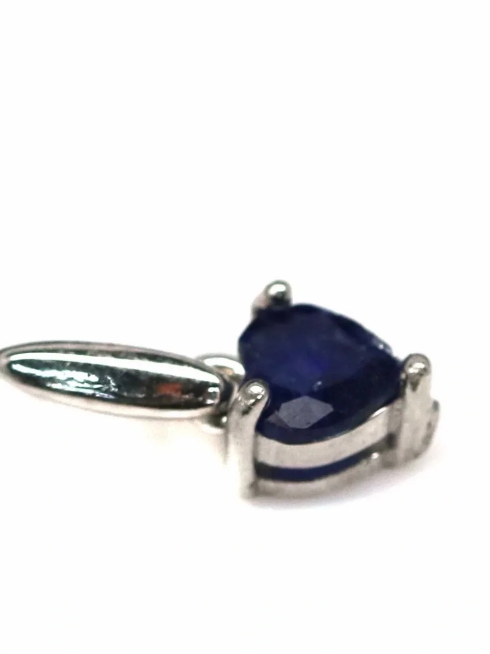 Set!  Natural Blue Sapphire 6mm Heart Earrings & Pendant Necklace 925 Sterling